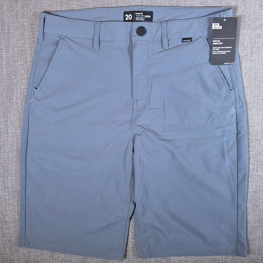 NEW Hurley Shorts Boys 20 16/10 Cool Gray Nike Dri-FIT Stretch Chino Walkshorts‎
